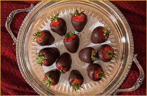 Specials & Packages- tray of chocolate dipped strawberries