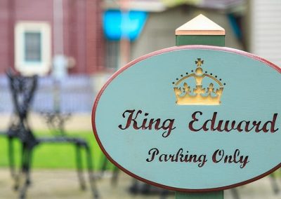 "King Edward Parking Only" oval sign