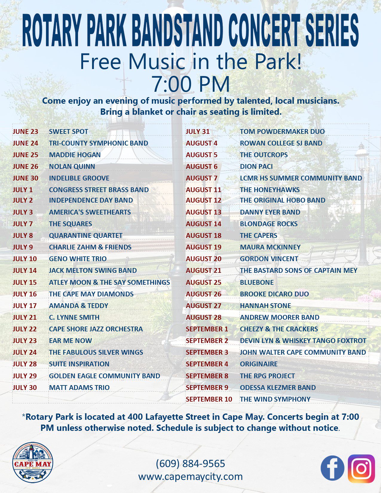 Rotary Park Schedule 2023