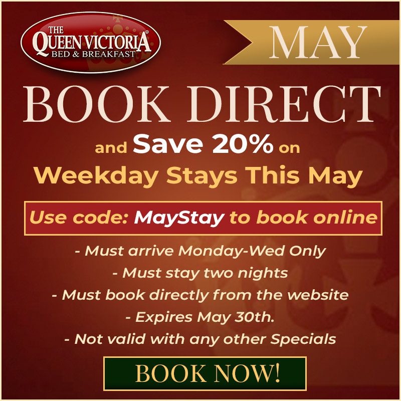 Save 20% off on 2 day weekday stays this May. Must arrive M-W. Valid for May reservations only.